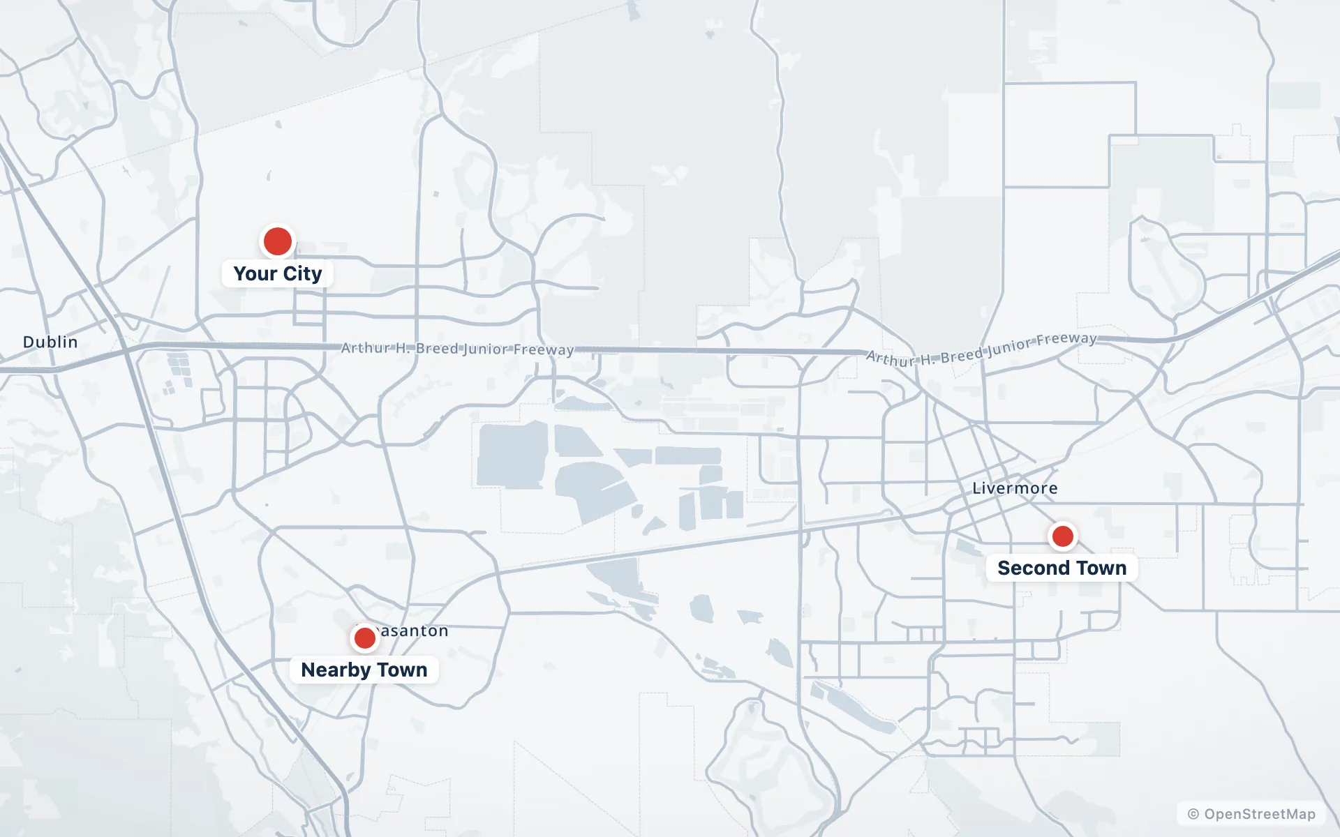Map of the areas Push Test Roofing serves